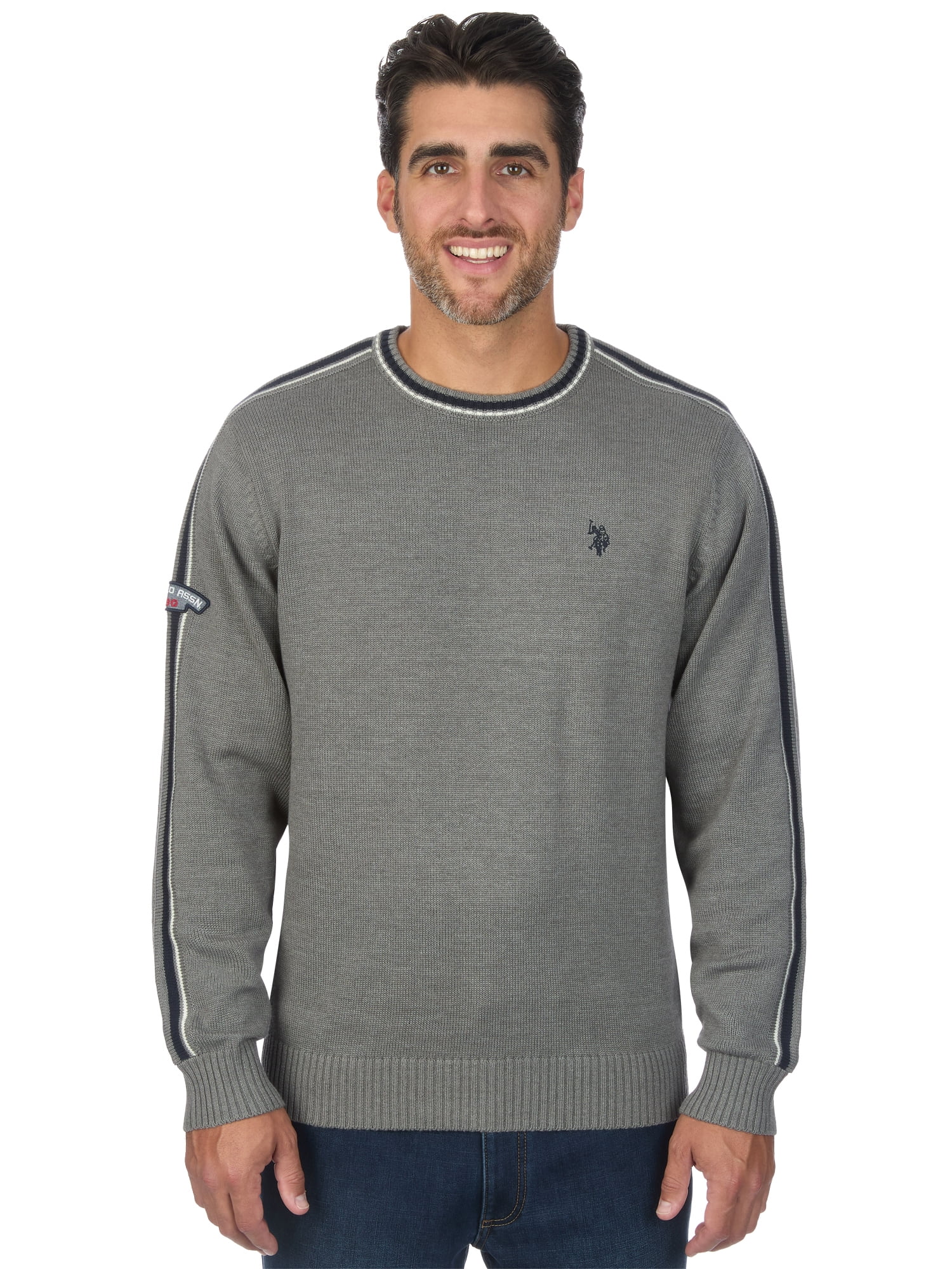 U.S. Polo Assn. Men's Striped Sleeve Crew Neck Sweater