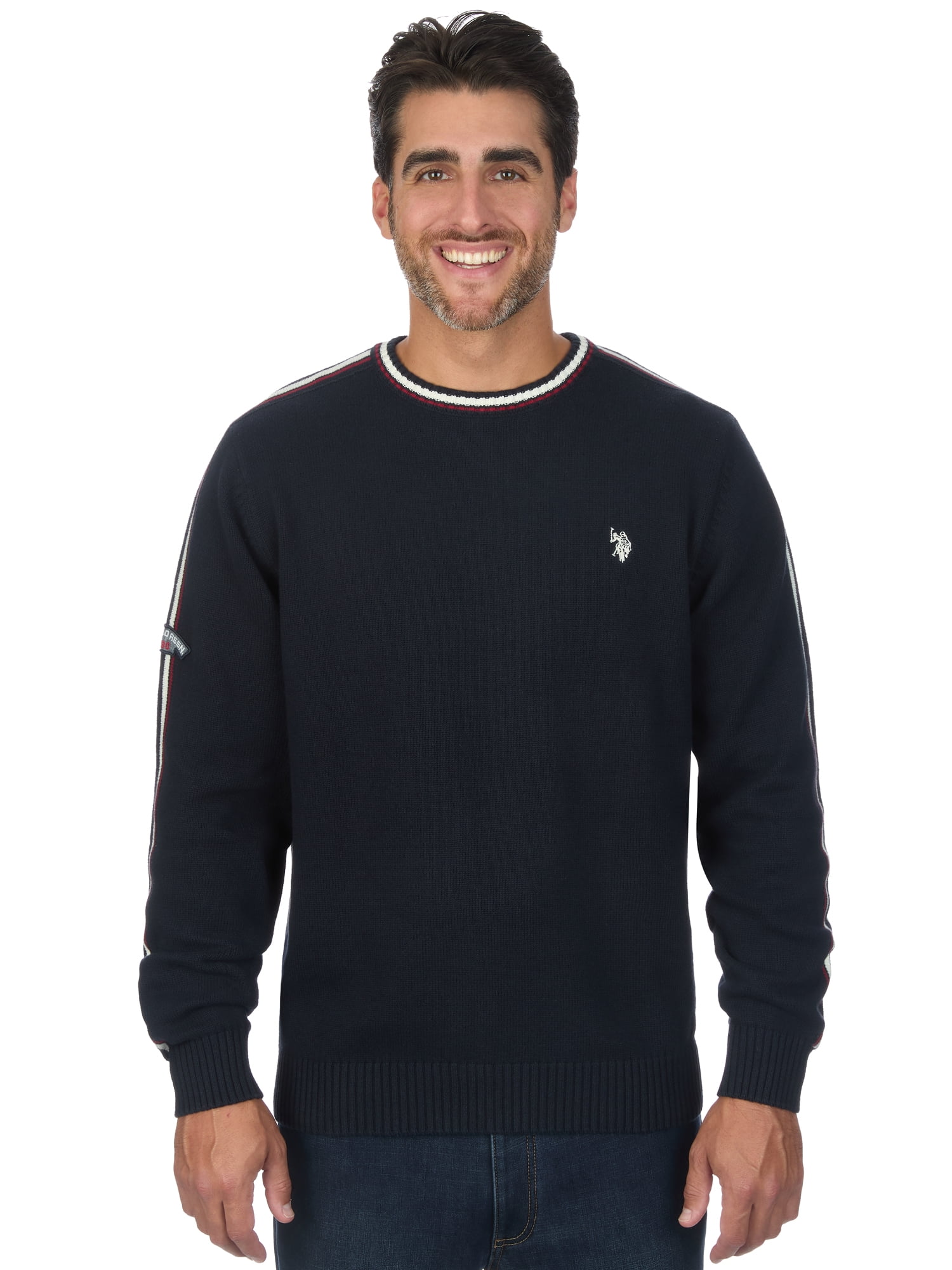 U.S. Polo Assn. Men's Striped Sleeve Crew Neck Sweater