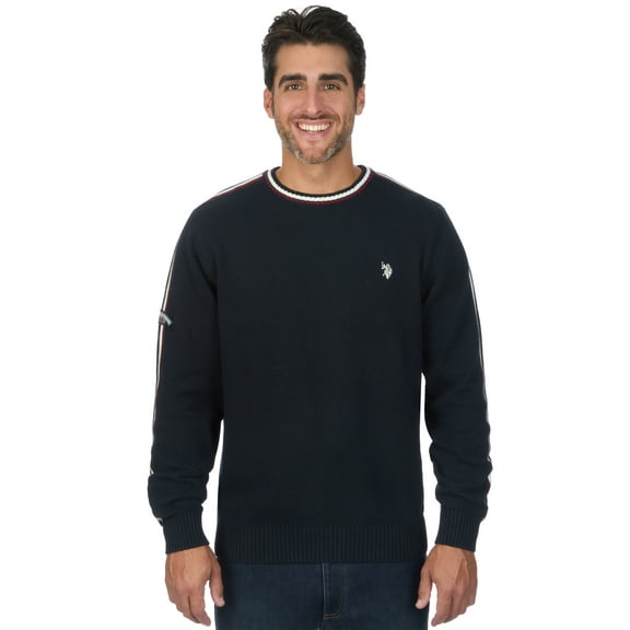 U.S. Polo Assn Men's Striped Sleeve Crew Neck Sweater