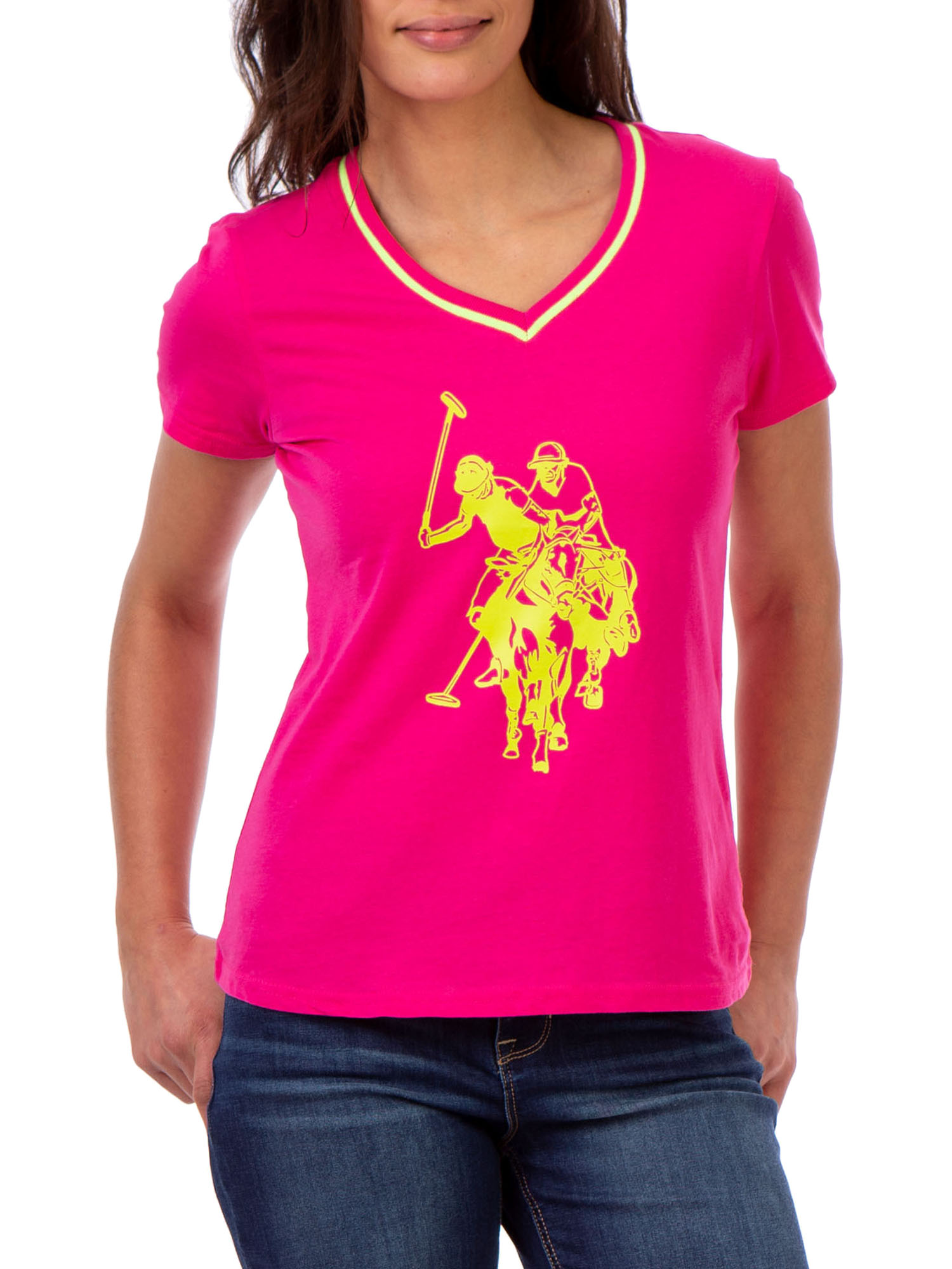 US Polo Assn. Short Sleeve Graphic V-Neck T-Shirt (Women's) 1 Pack - image 1 of 2