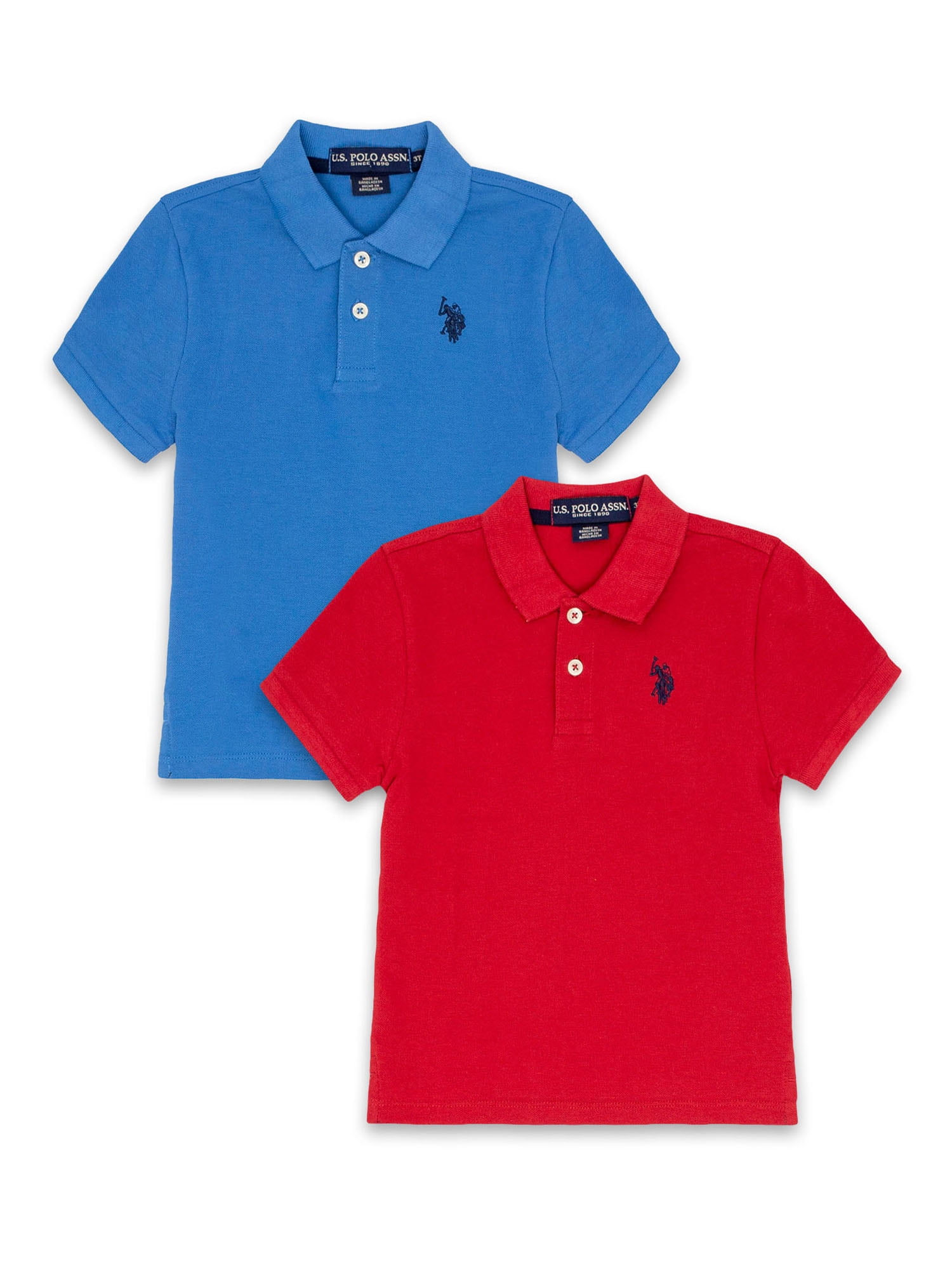 US Polo Assn. Toddler Boy ShortSleeve Polos, 2Pack, Sizes 2T5T