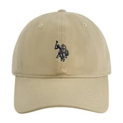 U.S. Polo Assn. Double Horseman Washed Twill Baseball Cap, Khaki, One Size Fits Most
