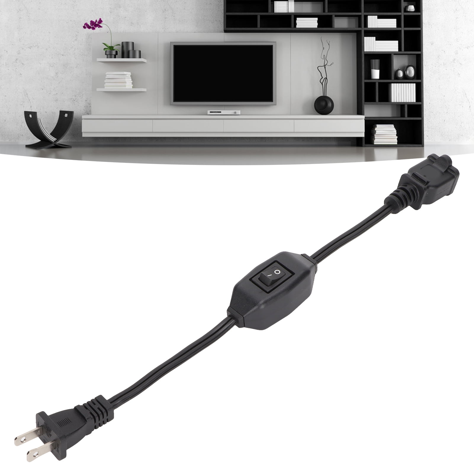 US Power Extension Cord with On Off Switch US AC 2 Prong Male Female Power Cable for 115P Male to 115R Female Plug