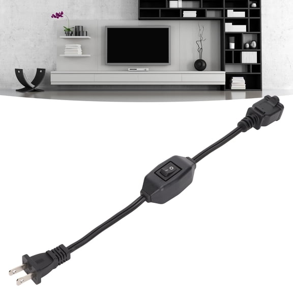 On Off Switch Extension Cord, 16AWG 2 Prong Polarized Extension Cord? Waterproof With Switch For 1-15P?Male?to 1-15R?Female Plug Black