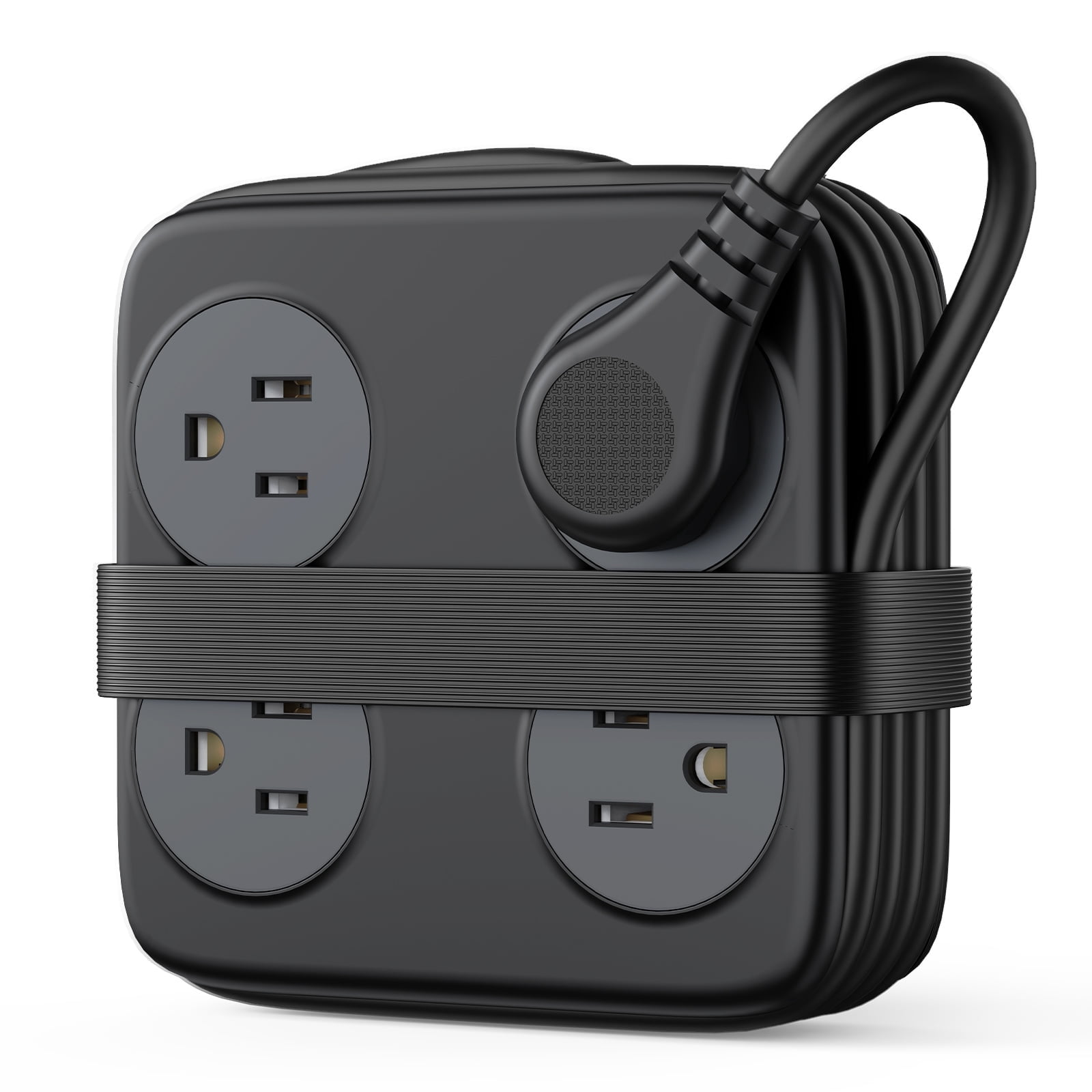 ORICO 8-Outlet Power Strip for Desktop – 5FT Braided Extension Cord with 4 USB Ports, Flat Plug Wall Tap Charging Station for Home Office Dorm, Space Saving Multi Plug Adapter with Surge Protector