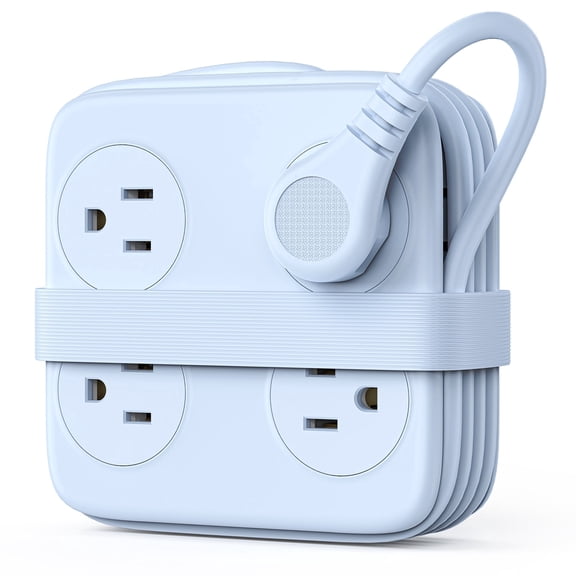 ORICO 8-Outlet Power Strip for Desktop – 5FT Braided Extension Cord with 5 USB Ports, Flat Plug Wall Tap Charging Station for Home Office Dorm, Space Saving Multi Plug Adapter with Surge Protector