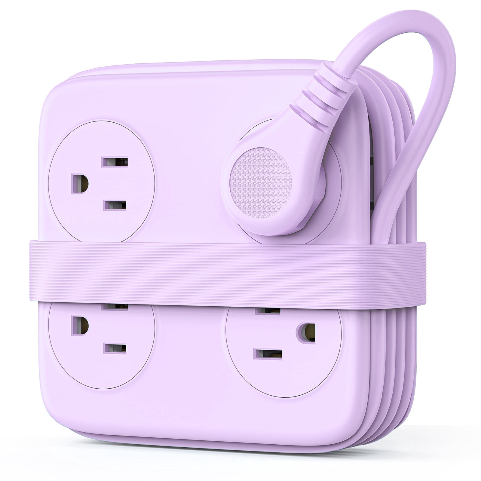 ORICO 8-Outlet Power Strip for Desktop – 5FT Braided Extension Cord with 6 USB Ports, Flat Plug Wall Tap Charging Station for Home Office Dorm, Space Saving Multi Plug Adapter with Surge Protector