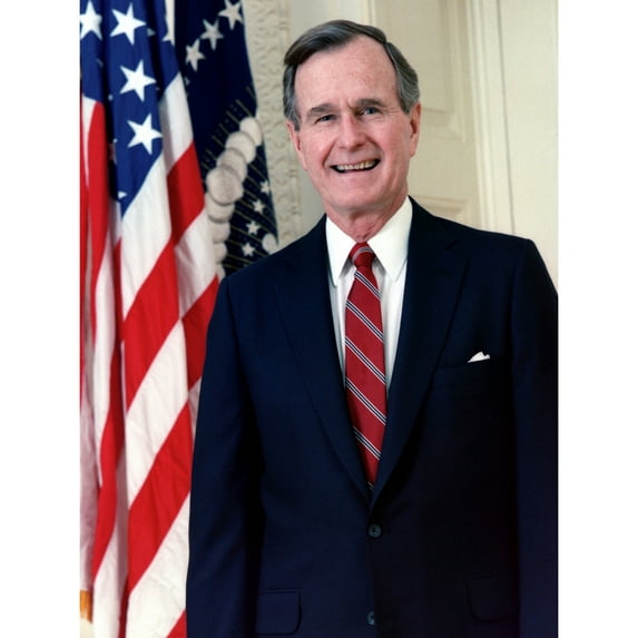 US President George Bush Senior Official Portrait Photo Extra Large XL Wall Art Poster Print