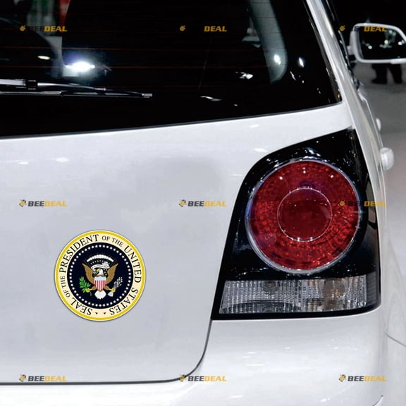 US President Seal American Car Magnet Magnetic Sticker Decal - 2 Pack Glossy 4" - for Truck Door Fridge Reusable Waterproof