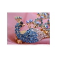 thumbnail image 1 of US Pretty Peacock Hair Clip Enamel Gold Metal with Blue and Clear Rhinestones, 1 of 3