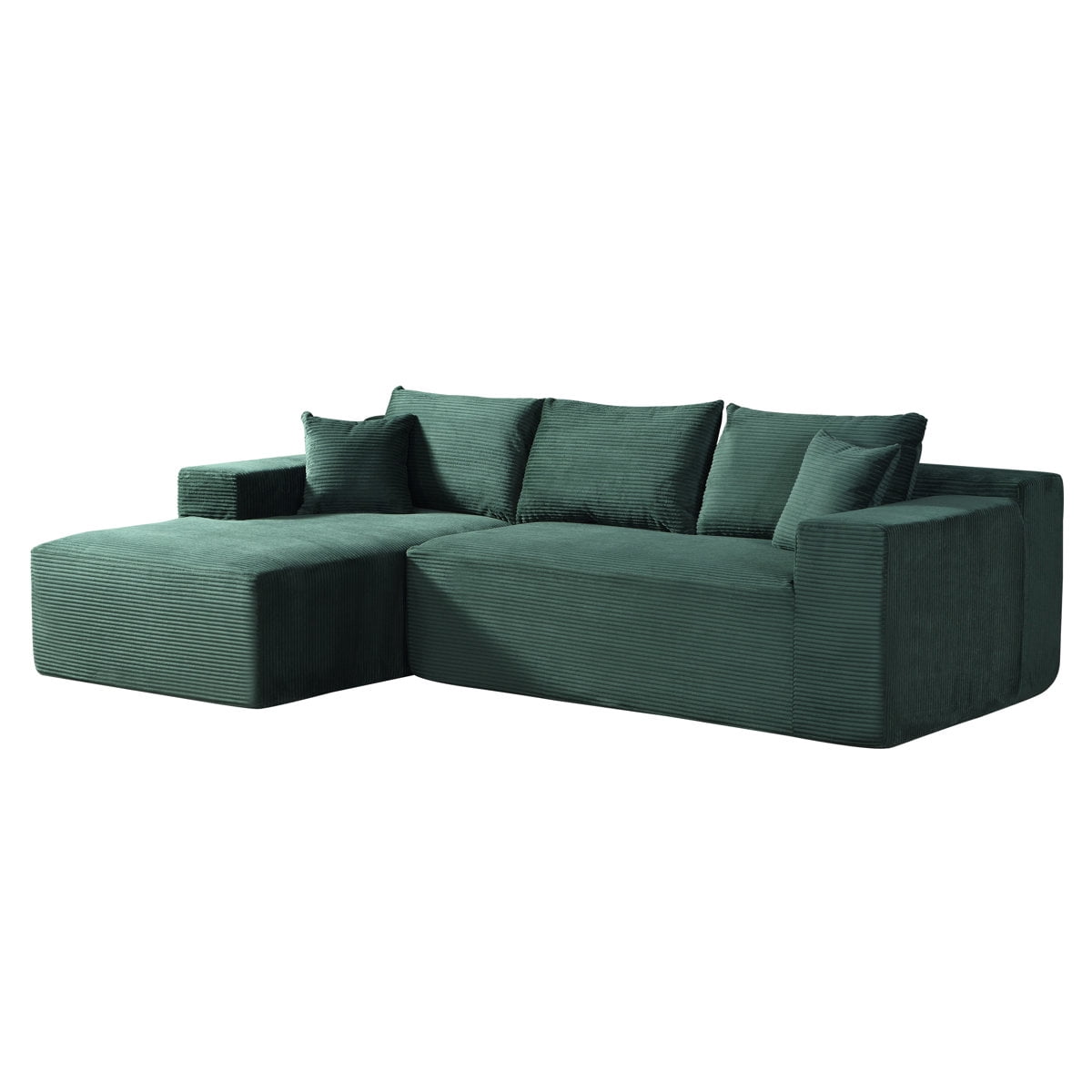 US Pride 2-Piece compressed Corduroy L-Shaped Sofa Left hand facing