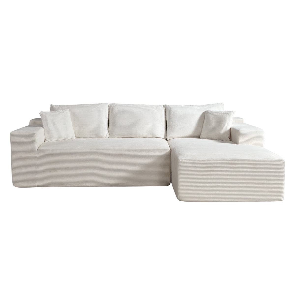 US Pride 2-Piece compressed Corduroy L-Shaped Sofa Right hand facing
