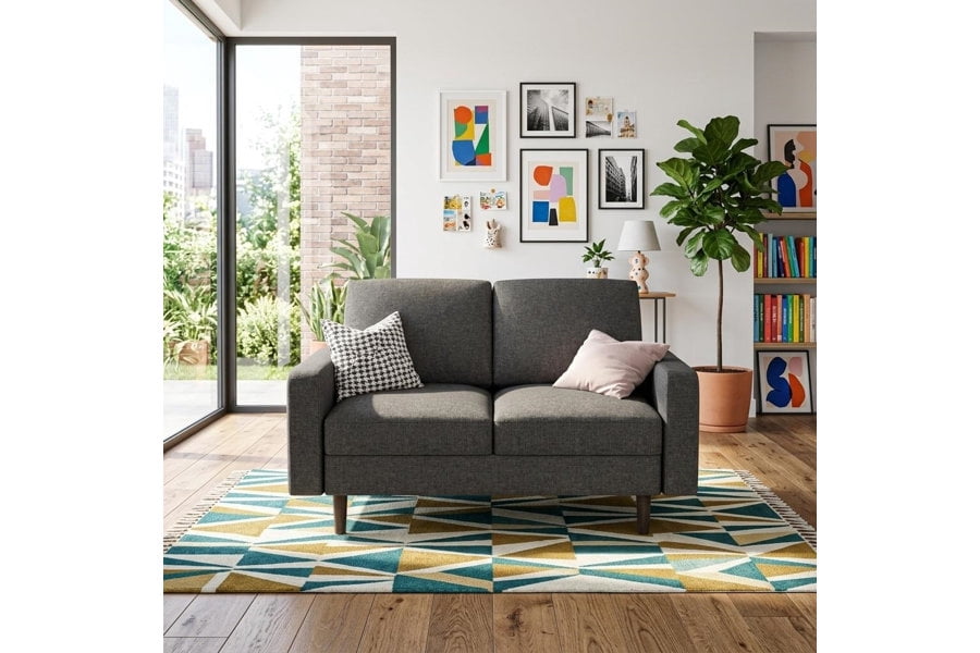 US Pride 57.9 inch wide soft upholstery tapered legs loveseat