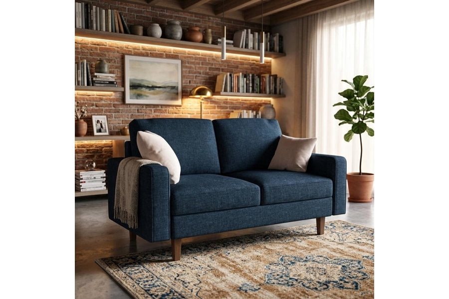 US Pride 57.9 inch wide soft upholstery tapered legs loveseat