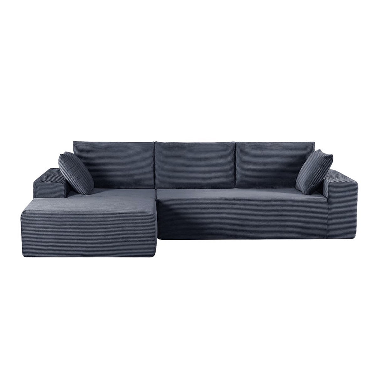 US Pride Compression sectional sofa in soft corduroy Left hand facing