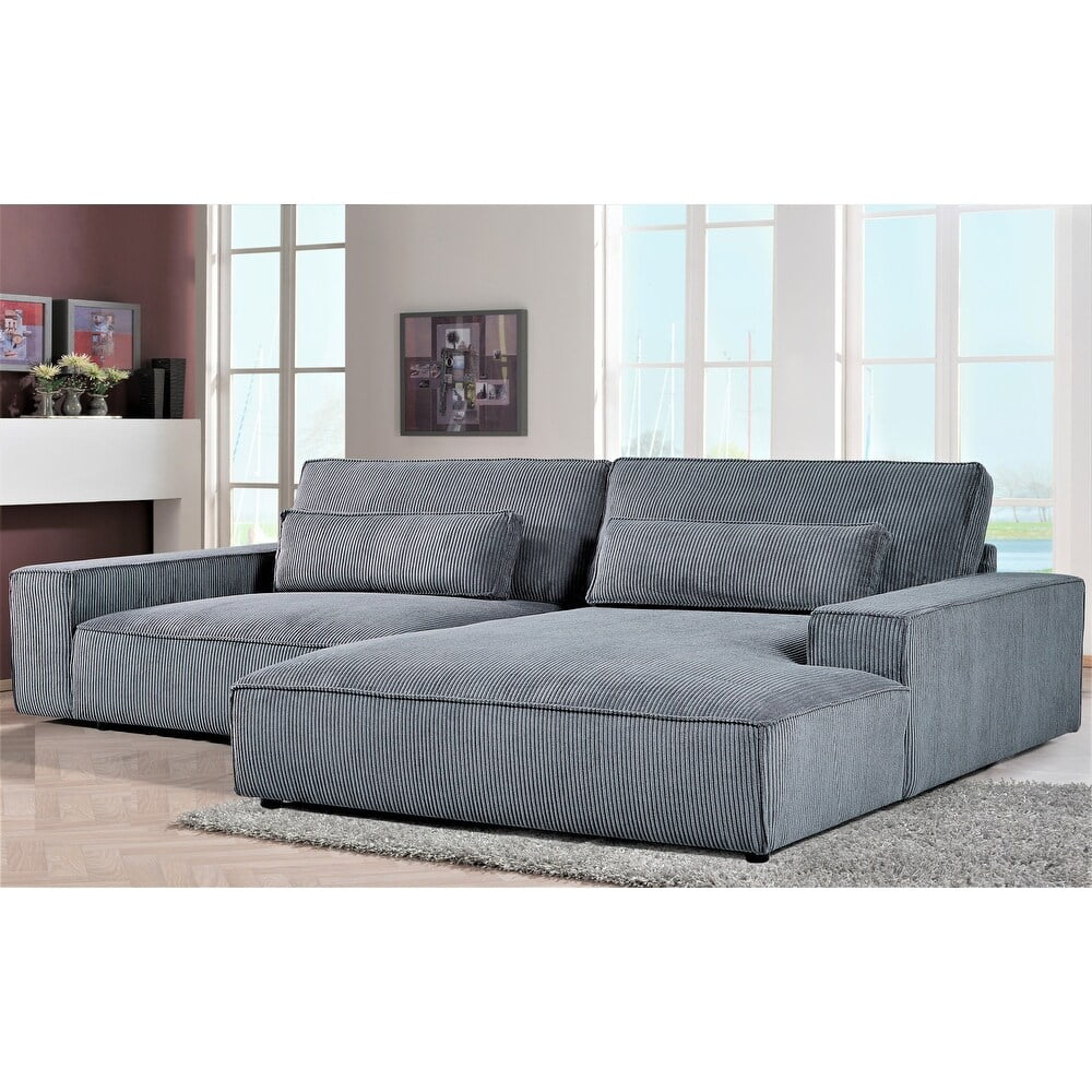 US Pride Furniture 105.52''W Oversized Right Faing Chaise Sectional Sofa, Dark Grey