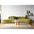 thumbnail image 1 of US Pride Furniture 132.3 inch Large Size Half Moon Design Curved 6-Seat Sofa with High-Density Foam Filled Olivegreen, 1 of 5