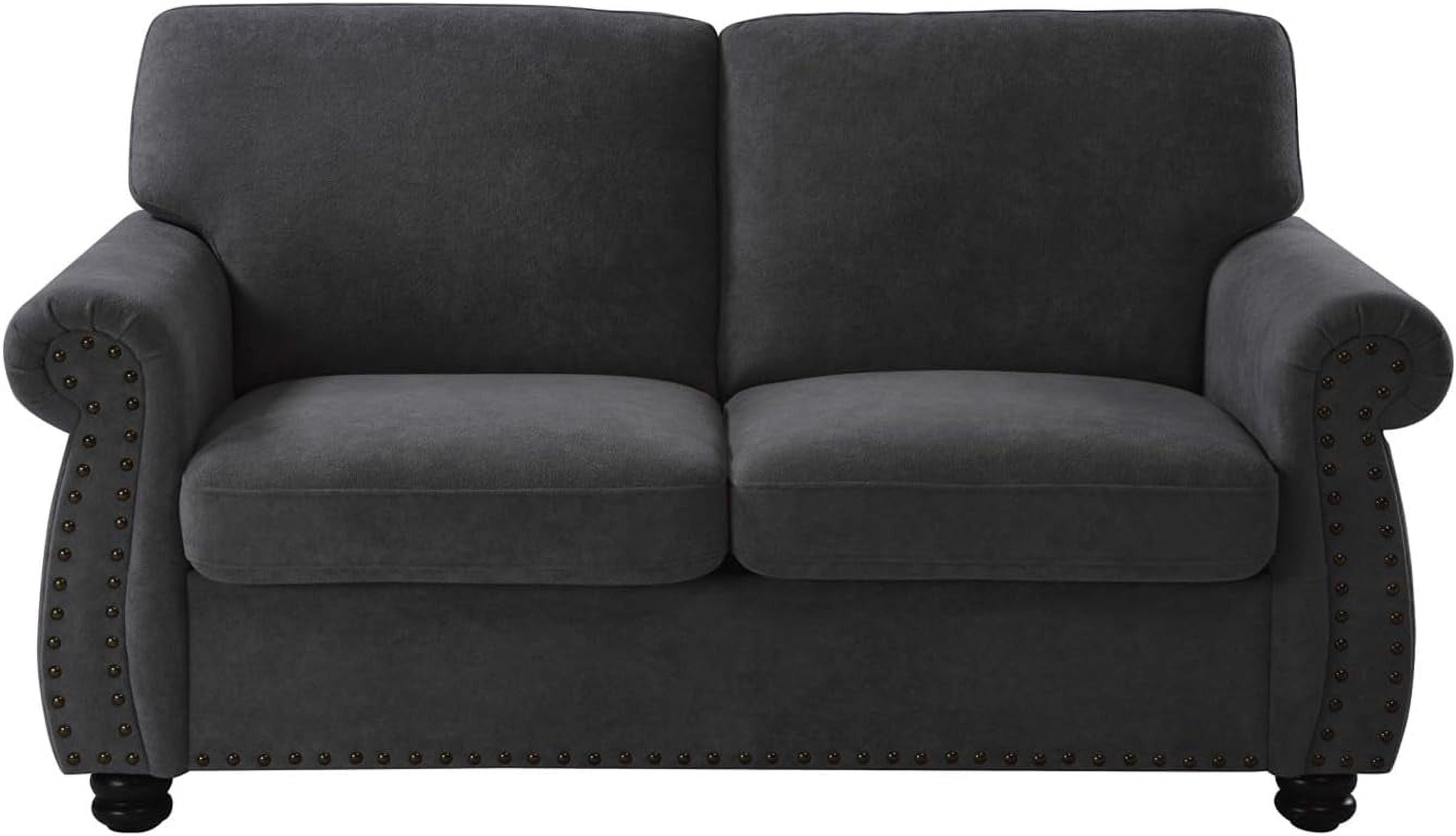 US Pride Furniture 65 in. Wide Rolled Arm Velvet Modern Rectangle Loveseat in Black For Home
