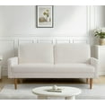 thumbnail image 1 of US Pride Furniture 67 in. Wide Square Arm Velvet Modern Rectangle Sofa in Ivory, 1 of 4