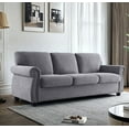 thumbnail image 1 of US Pride Furniture 91 in. Wide Rolled Arm Velvet Modern Rectangle Sofa in Grey For Home, 1 of 4