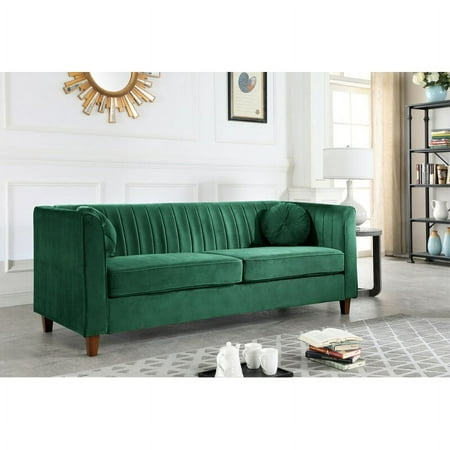 US Pride Furniture Arvilla Velvet Green Chesterfield Sofa