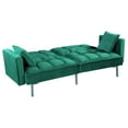 thumbnail image 1 of US Pride Furniture Bernal 75.6"W  Velvet Futon Sofa Bed Sleeper Green, 1 of 5