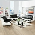 thumbnail image 1 of US Pride Furniture Black & White Cosmo Modern Faux Leather 3 Piece Set, 1 of 6