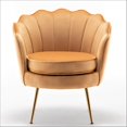 thumbnail image 1 of US Pride Furniture Cavett 28.3" Wide Velvet Barrel Chair with Gold Metal Legs Mustard Yellow, 1 of 5