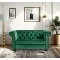 thumbnail image 1 of US Pride Furniture Chester 61 in. Wide Rolled Arm Velvet Modern Straight living Room Loveseat, Green, 1 of 4