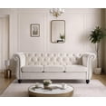 thumbnail image 1 of US Pride Furniture Chester 83 in. Wide Rolled Arm Velvet Modern Straight living Room Sofa, Ivory, 1 of 4