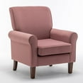 thumbnail image 1 of US Pride Furniture Classic Accent Armchair with Birch Wood Frame and Comfortable Rolled Armrests Arm Chairs for Living Room Bedroom and Office Décor Rose, 1 of 4