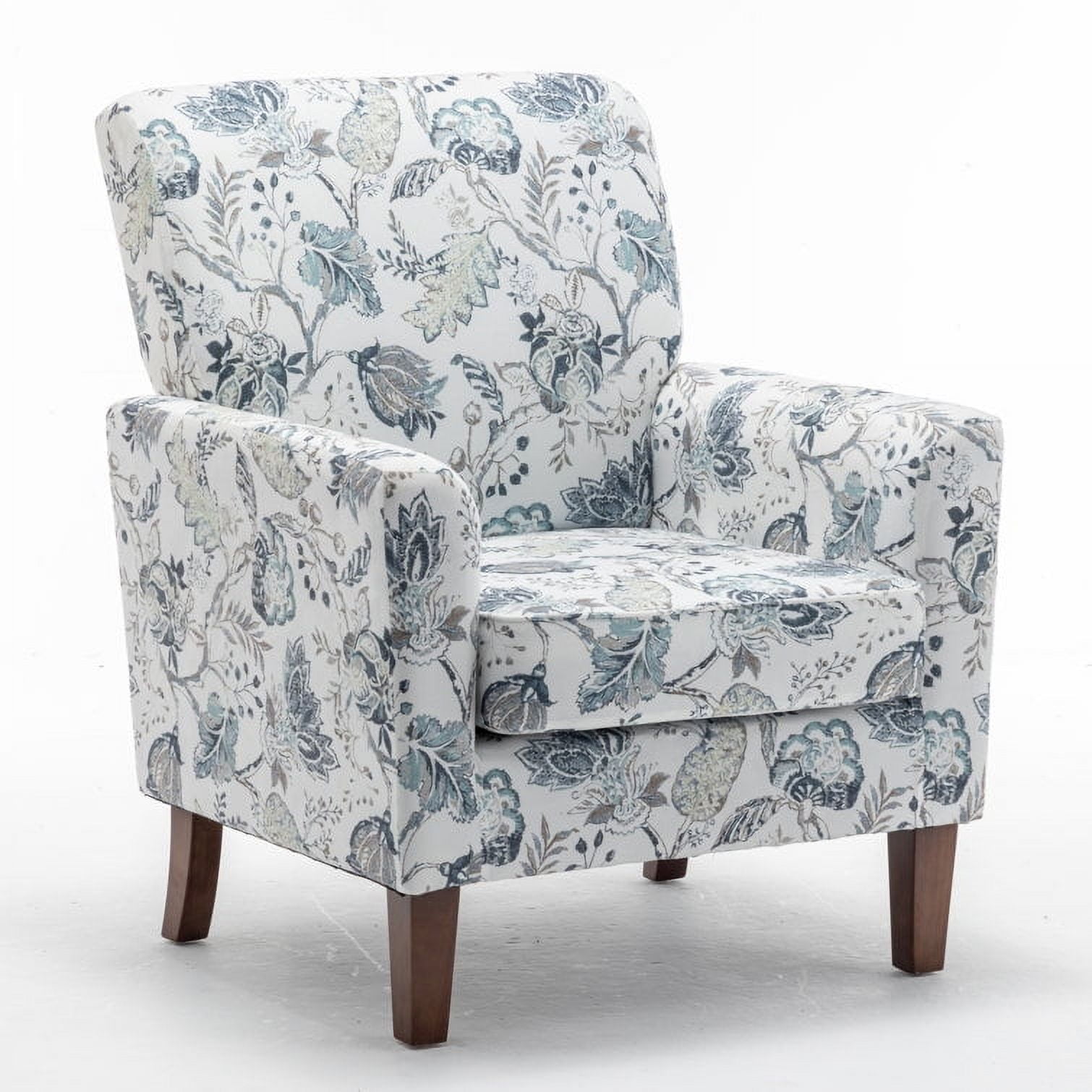 US Pride Furniture Contemporary Accent Arm Chair with Birch Wood Frame and Microfiber Upholstery Armchair for Office and Living Room Decor Removable Cushions 07 Printed Fabric