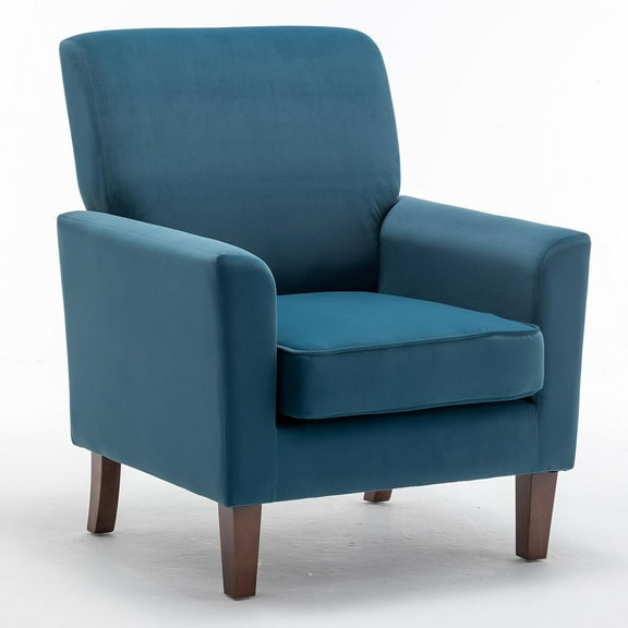 US Pride Furniture Contemporary Accent Arm Chair with Birch Wood Frame and Microfiber Upholstery Armchair for Office and Living Room Decor Removable Cushions Greenish Blue