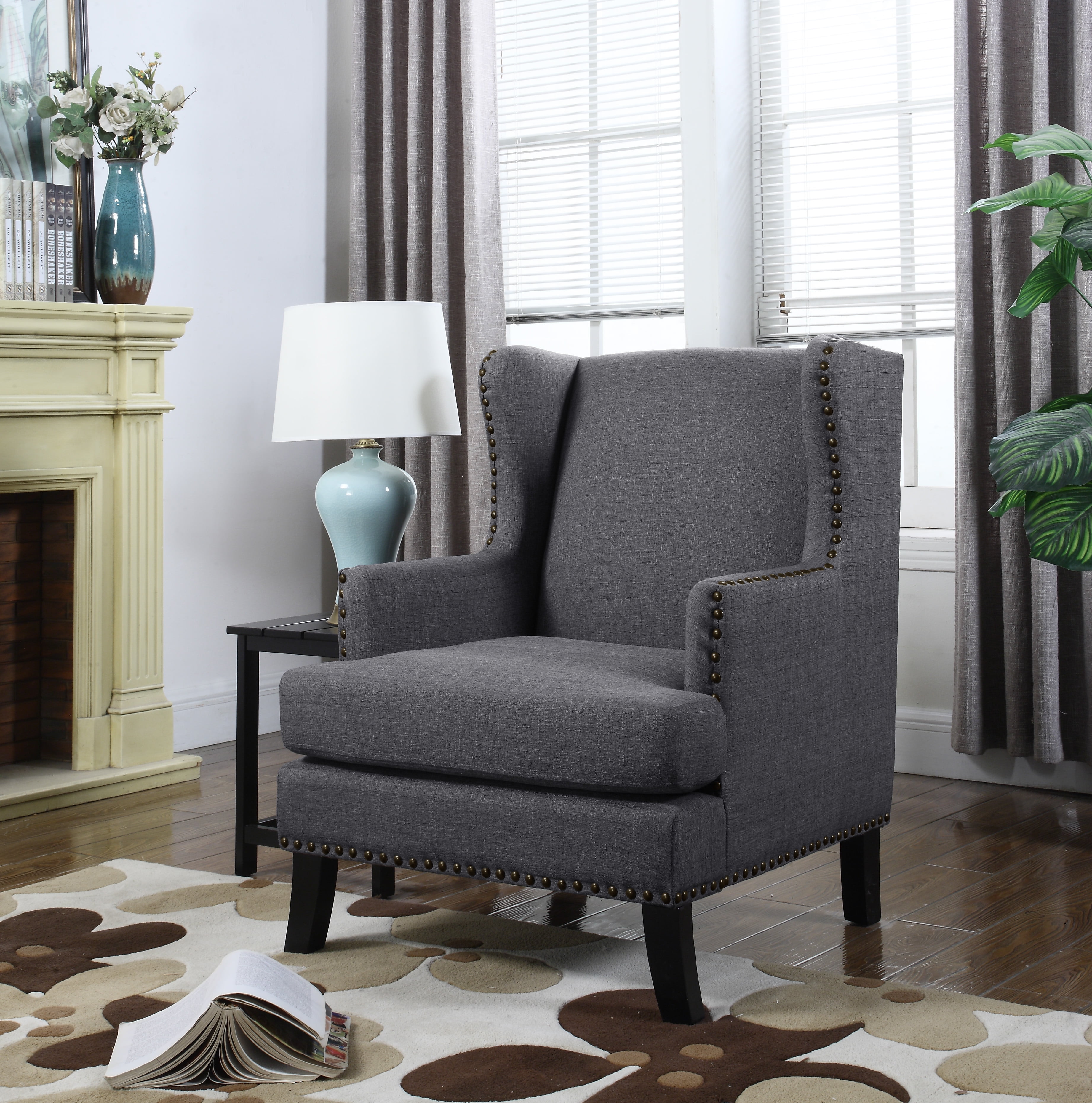 US Pride Furniture Contemporary Studded Accent Chair, C-121,C-122,C-123