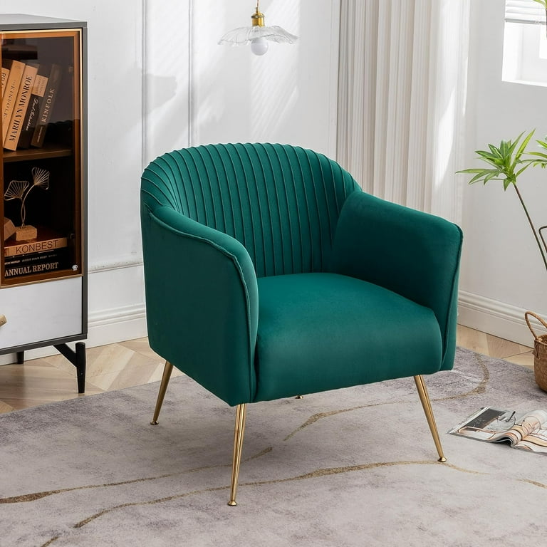 US Pride Furniture Contemporary Velvet Accent Chairs for Living Room Bedroom and Entryway Modern Armchair with Sleek Metal Legs Elegant Seating