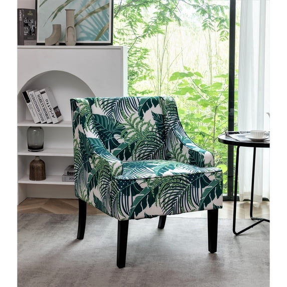 US Pride Furniture Correen 25" Wide Microfiber Accent Chair with Recessed Arms, Green