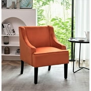 كرسي Correen 25 عريض من الألياف الدقيقة مع أذرع غائرة من US Pride Furniture، باللون البرتقالي والأحمر