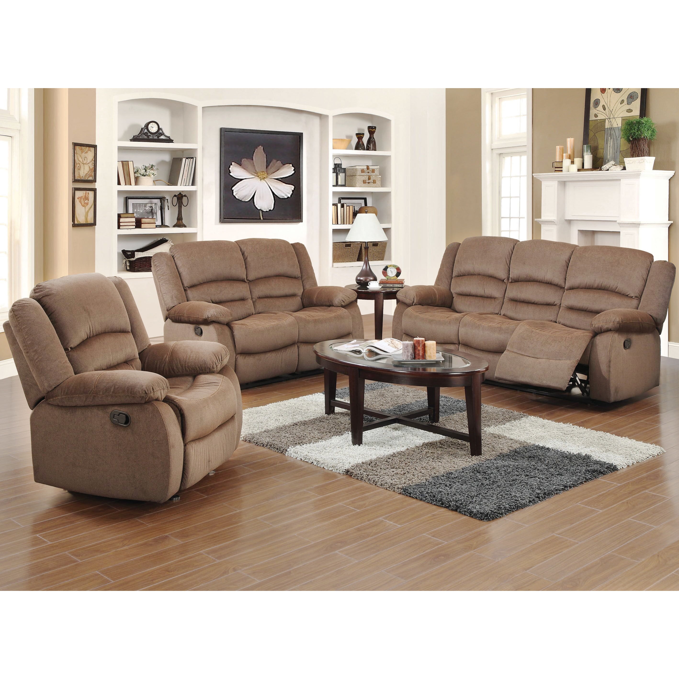 Light brown reclining sofa deals