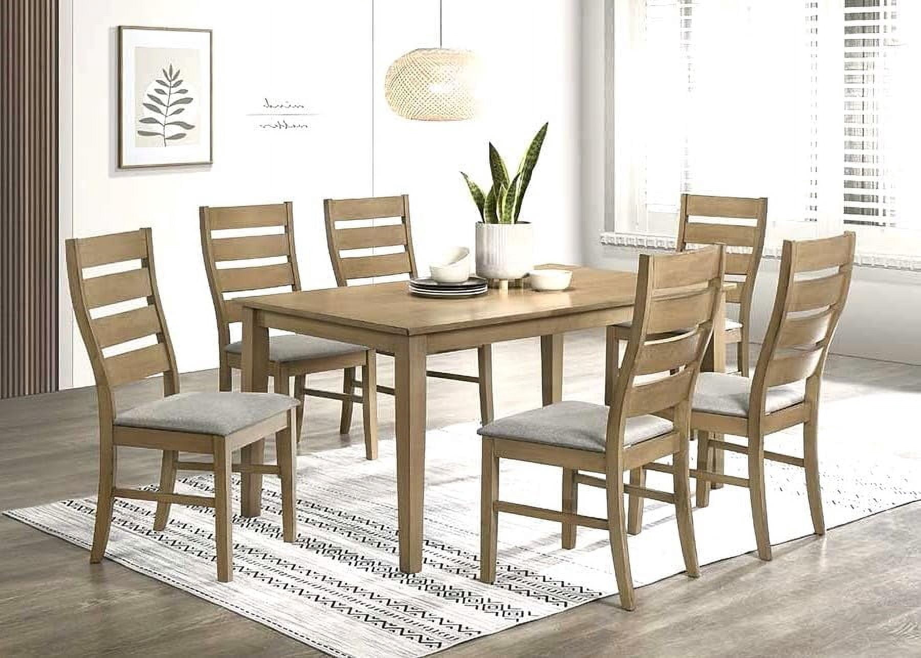 Uspridefurniture Dining Set for 6 Rectangular Table and Upholstered ...