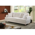 thumbnail image 1 of US Pride Furniture Emanuel Velvet Nailhead Sofa, Ivory, 1 of 2
