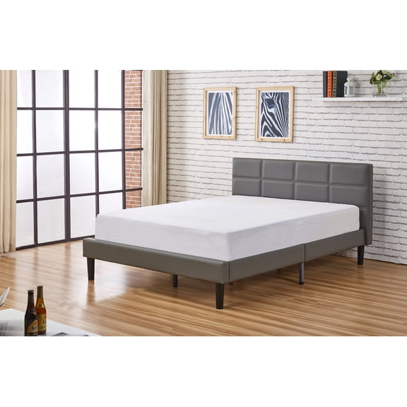 US Pride Furniture Faux Leather Upholstered Platform Bed