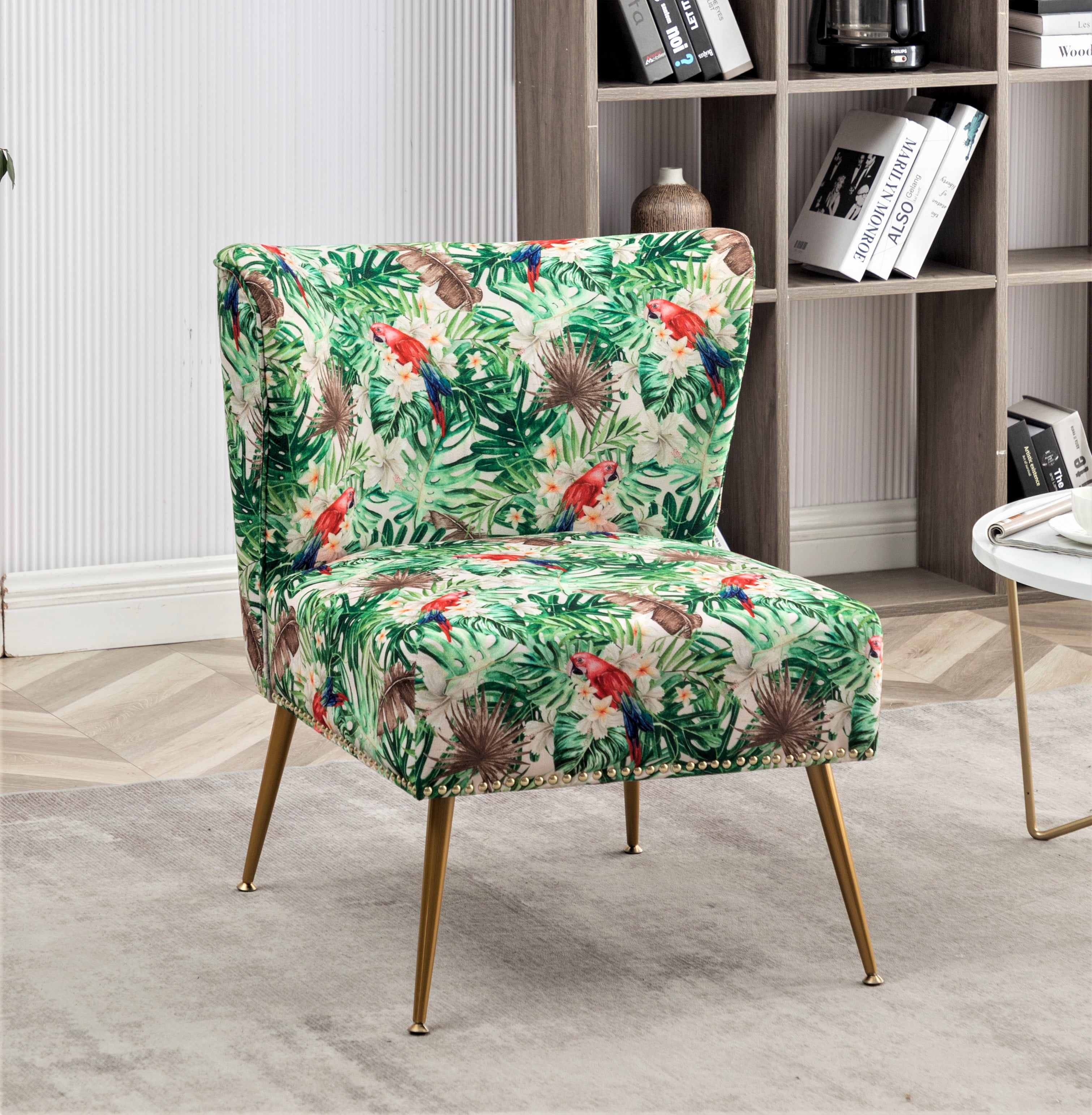 US Pride Furniture Friant 25"W Pine Green Microfiber Upholstered Slipper Chair