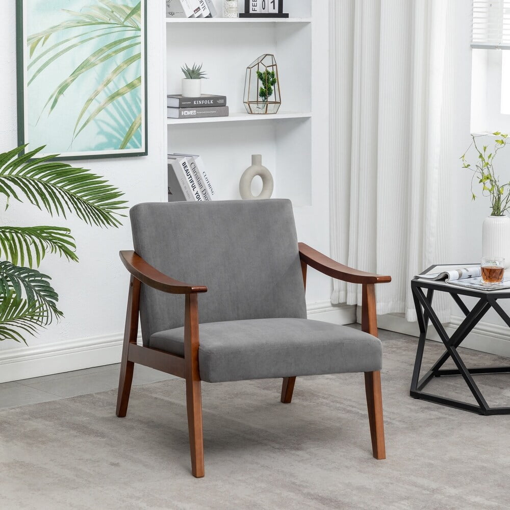 US Pride Furniture Gopal 27.2" Wide Velvet Accent Chair, Grey