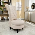thumbnail image 1 of US Pride Furniture Gosser 20" Wide Velvet High Back Vanity Chair, Ivory, 1 of 5