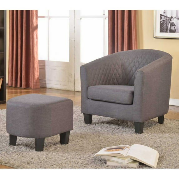 US Pride Furniture Isabella Upholstered Accent Chair with Ottoman