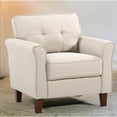 thumbnail image 1 of US Pride Furniture Kouchouk 32.9'' Wide Tufted Linen Armchair Beige, 1 of 5