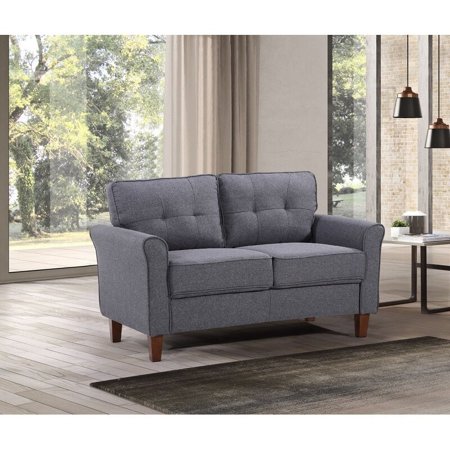 US Pride Furniture Kouchouk 54.5'' Linen Flared Arm Loveseat Drak Grey