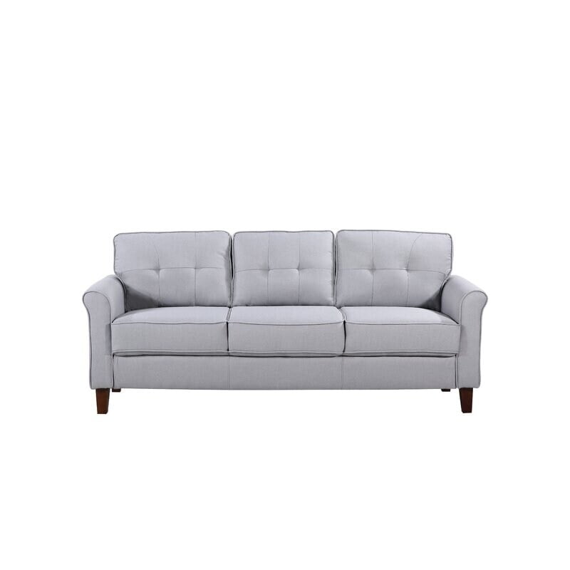 US Pride Furniture Kouchouk 78.7'' Linen Flared Arm Sofa Light Grey ...