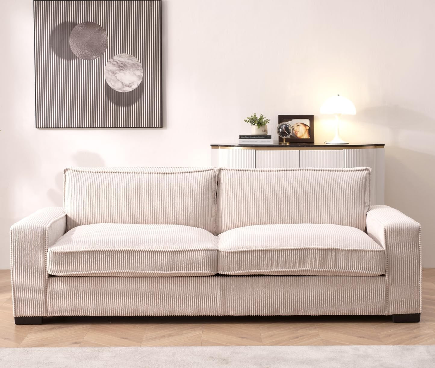 US Pride Furniture Luxe Corduroy Spacious 3-Seater Sofa
