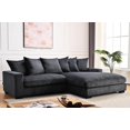 thumbnail image 1 of Uspridefurniture Corduroy L Shaped Sectional Sofa, Black, 1 of 4